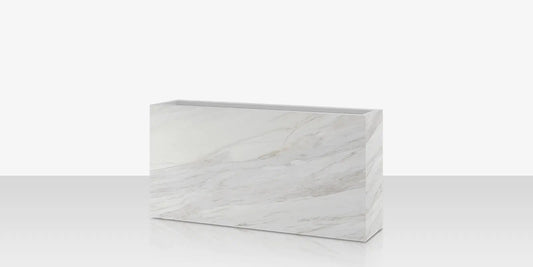 Porcelain Planter - 48" x 12" x 24" - Calacata by DecoScape