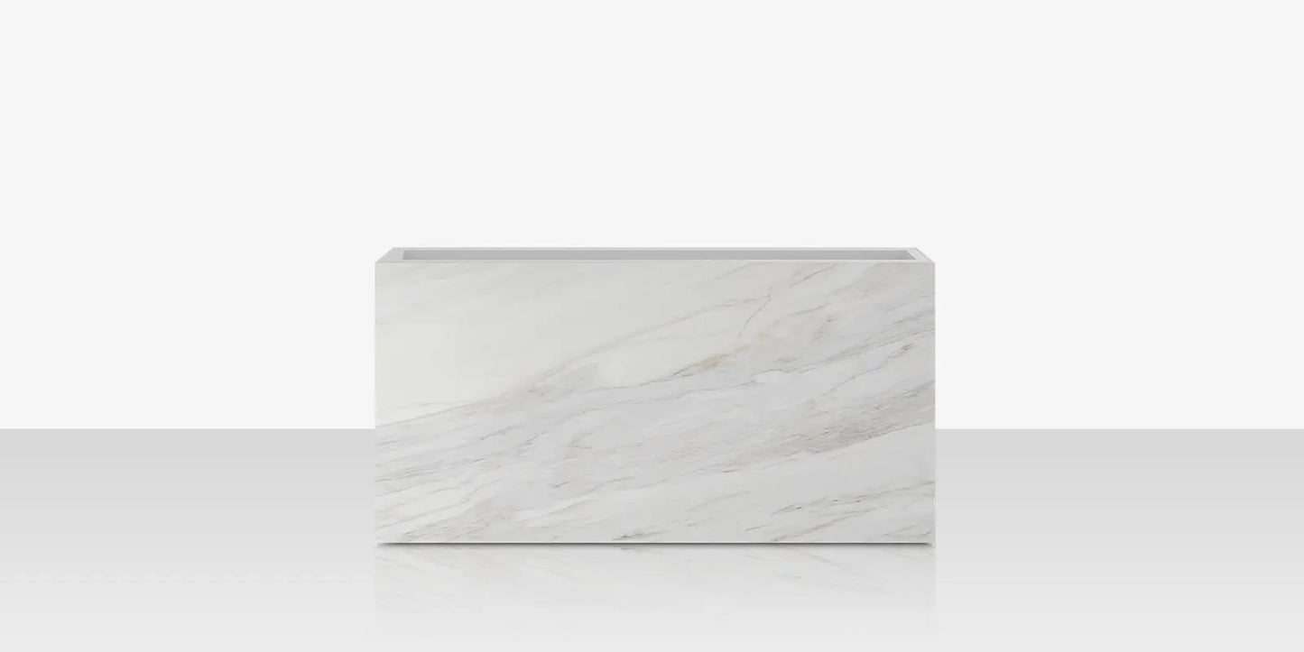 Porcelain Planter - 48" x 12" x 24" - Calacata by DecoScape (6003-785-PCC)