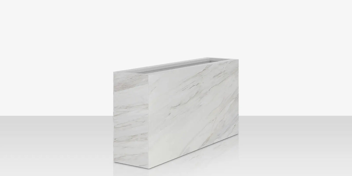 Porcelain Planter - 48" x 12" x 24" - Calacata by DecoScape (6003-785-PCC)
