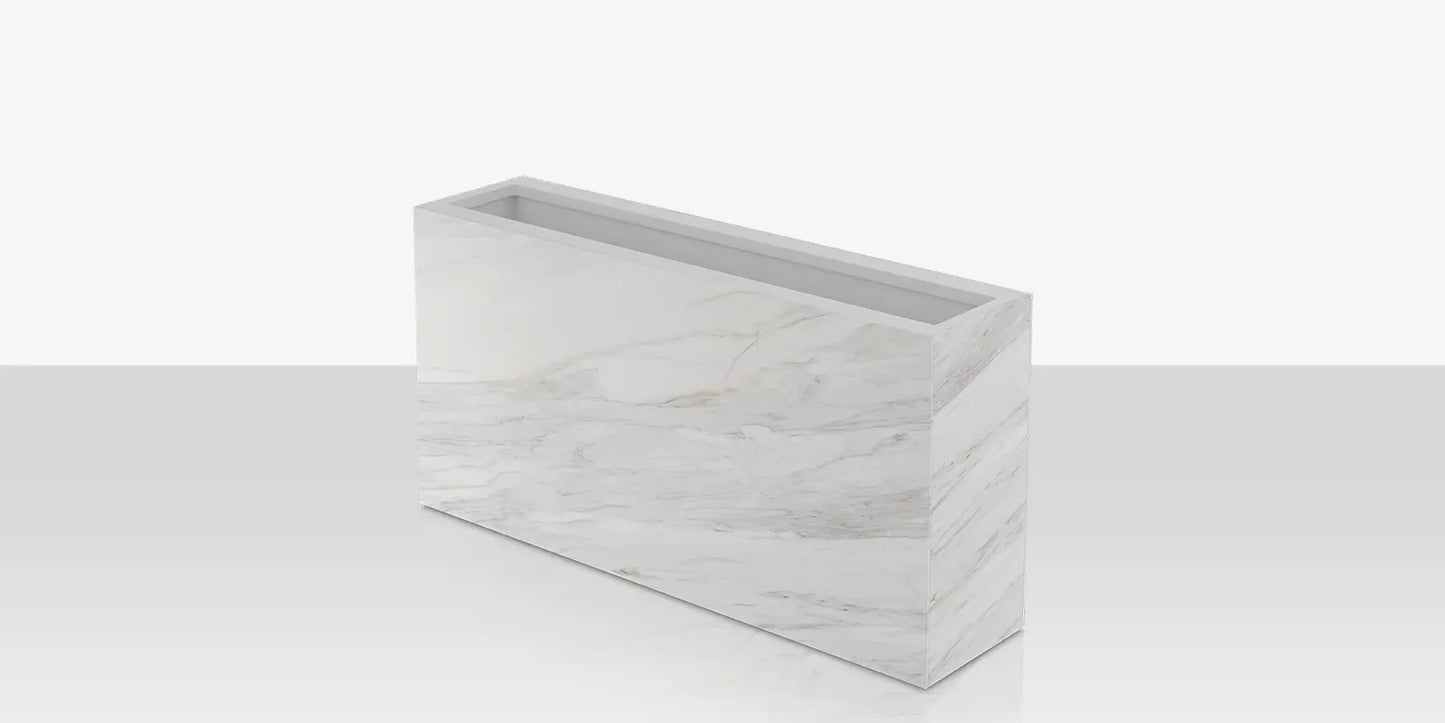 Porcelain Planter - 48" x 12" x 24" - Calacata by DecoScape (6003-785-PCC)