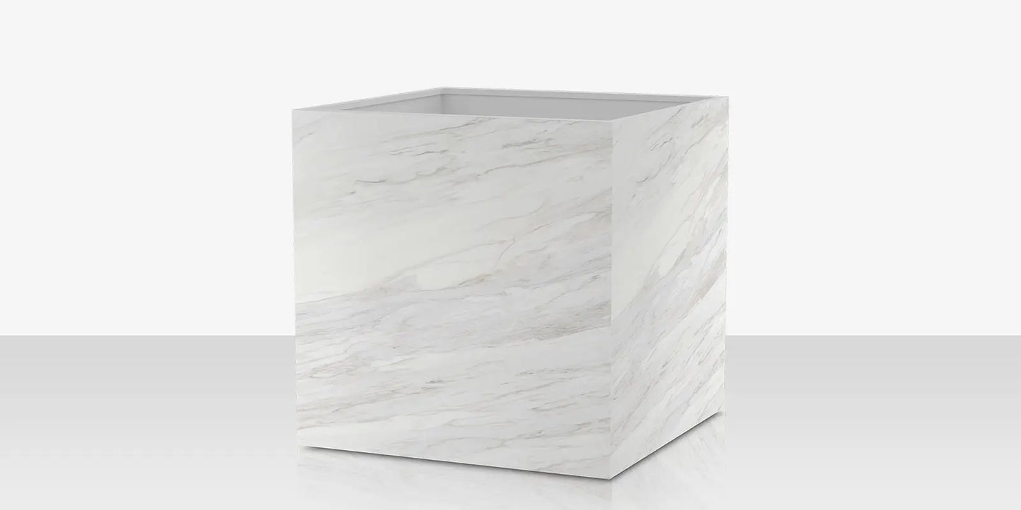 Porcelain Planter - 48" x 48" x 48" - Calacata by DecoScape (6003-786-PCC)