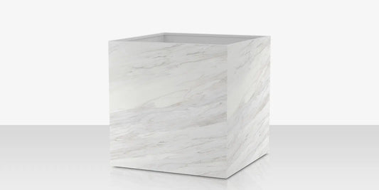 Porcelain Planter - 48" x 48" x 48" - Calacata by DecoScape