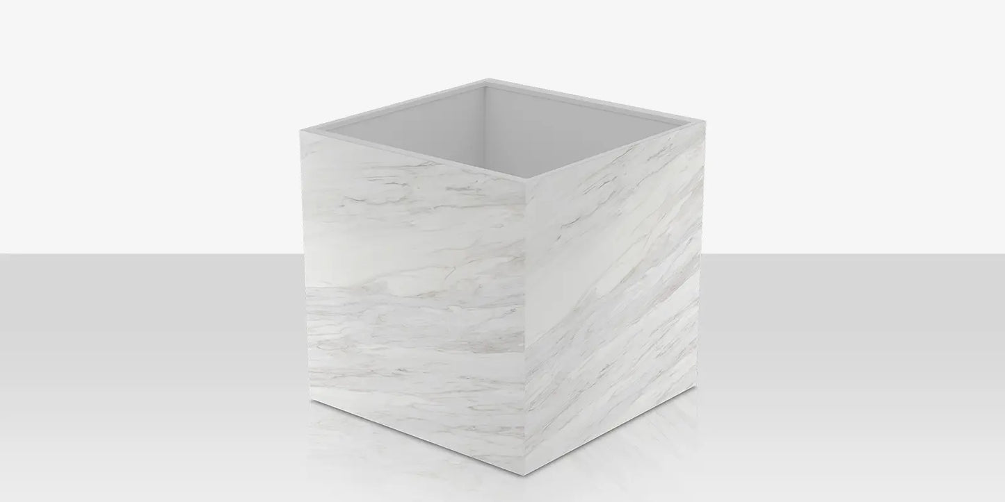 Porcelain Planter - 48" x 48" x 48" - Calacata by DecoScape (6003-786-PCC)