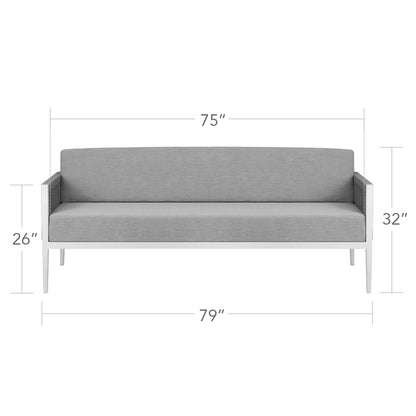 Skye Sofa - Kessler Silver Frame / Gray by DecoScape (3303-103-KES-GRY)
