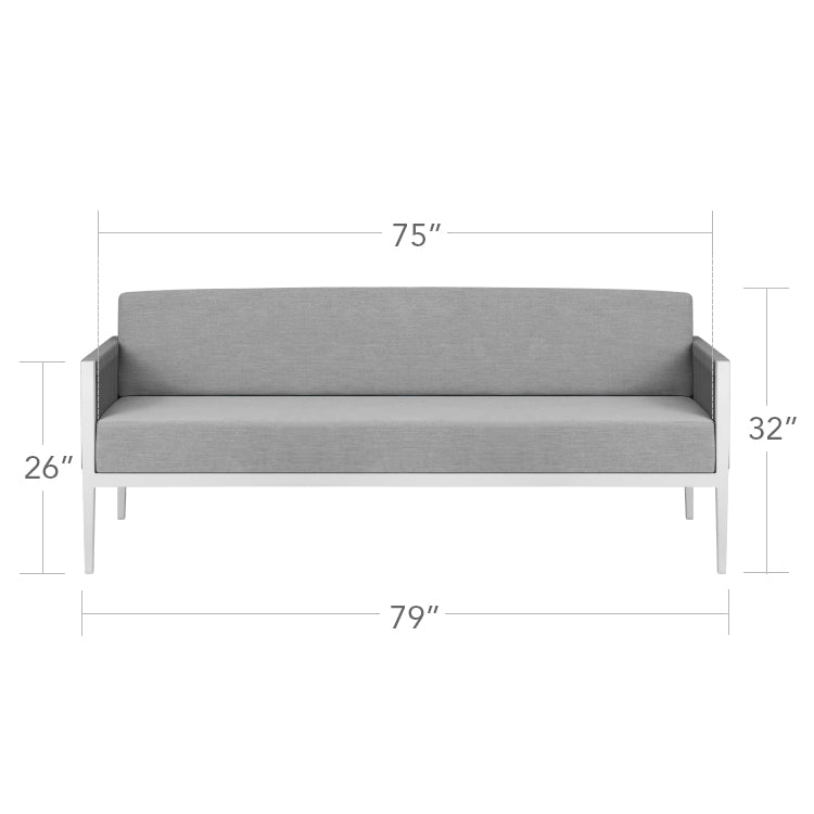 Skye Sofa - Tex White Frame / Gray Durarope by DecoScape (3303-103-TXW-GRY)