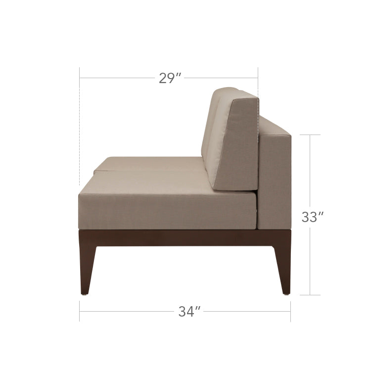 South Beach Armless Loveseat by DecoScape (3201-132)