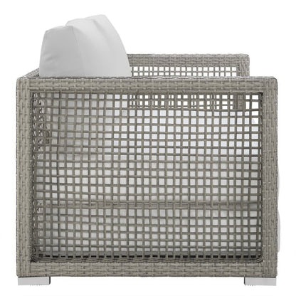 Aura 3 Piece Outdoor Patio Wicker Rattan Seating Set (Gray / White) by Modway Conversation Set Modway 