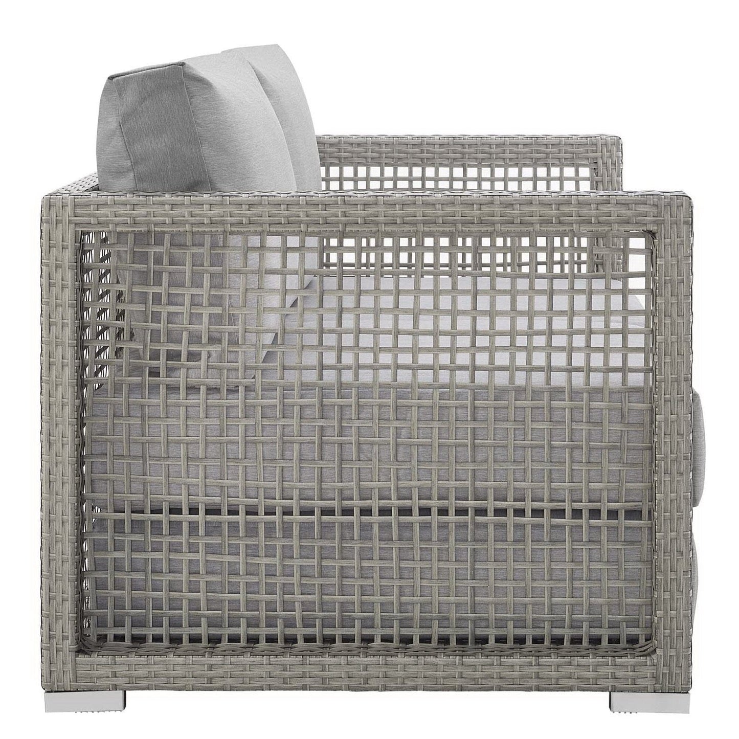 Aura 3 Piece Outdoor Patio Wicker Rattan Set (Gray / Gray) by Modway Conversation Set Modway 