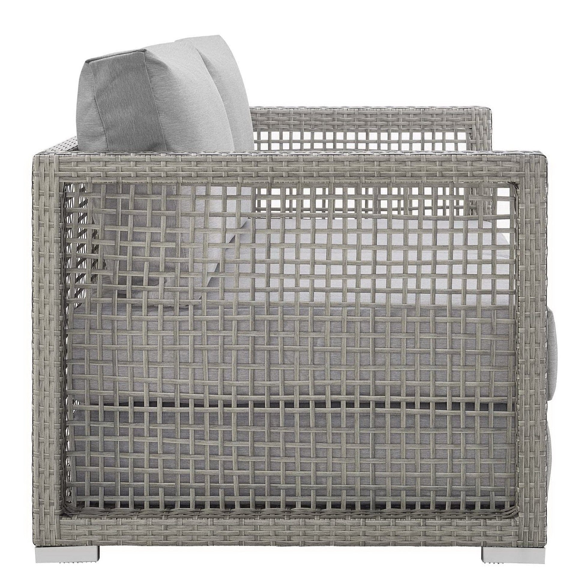 Aura 3 Piece Outdoor Patio Wicker Rattan Set (Gray / Gray) by Modway Conversation Set Modway 