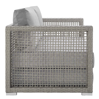 Aura 3 Piece Outdoor Patio Wicker Rattan Set (Gray / Gray) by Modway Conversation Set Modway 