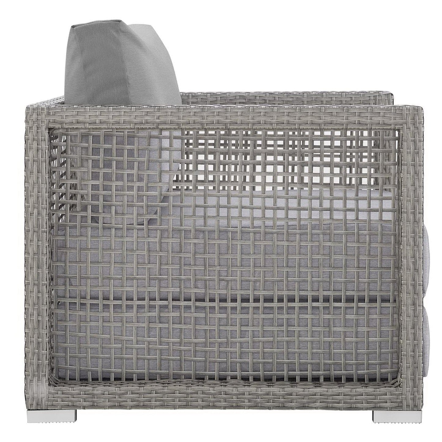 Aura 3 Piece Outdoor Patio Wicker Rattan Set (Gray / Gray) by Modway Conversation Set Modway 