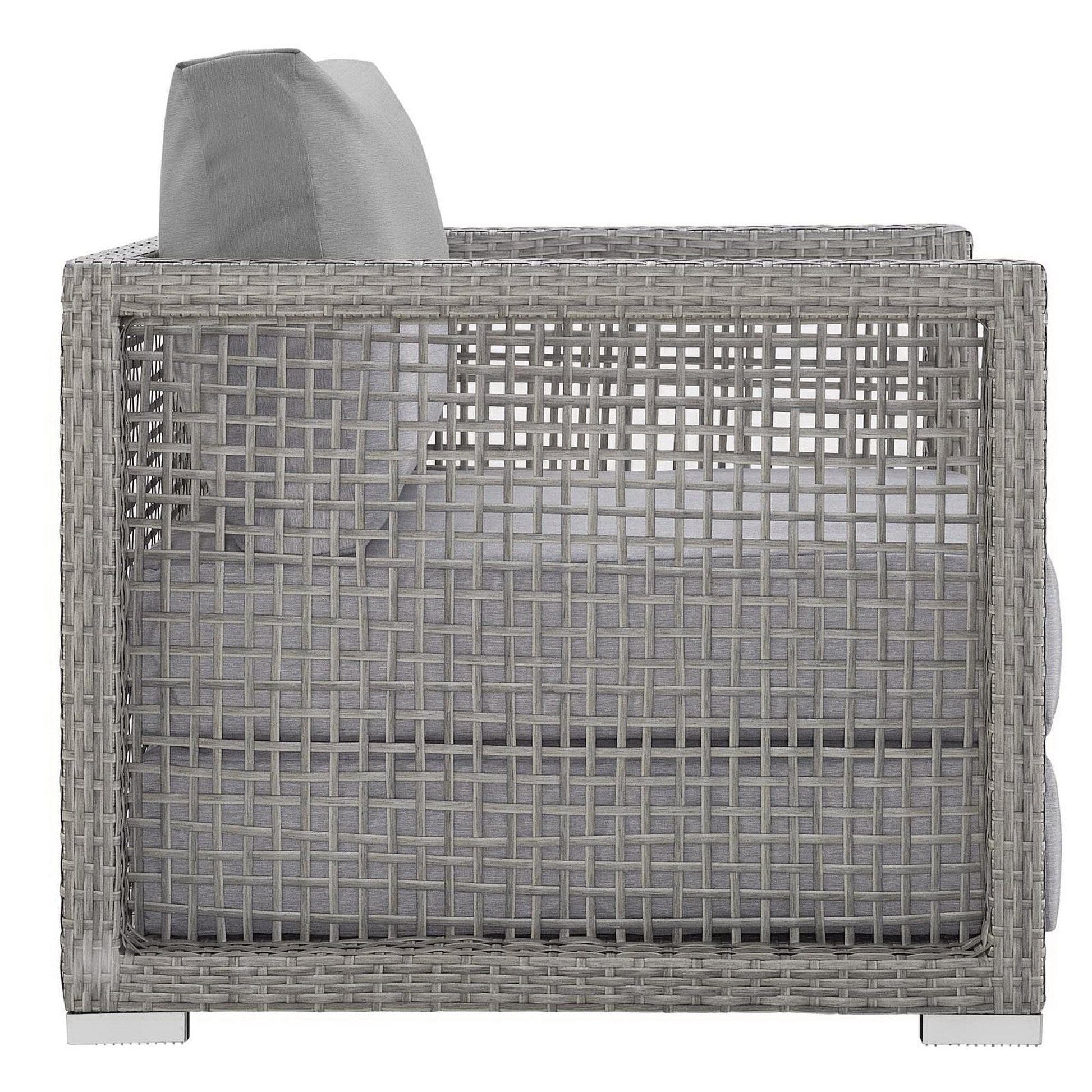 Aura 3 Piece Outdoor Patio Wicker Rattan Set (Gray / Gray) by Modway Conversation Set Modway 