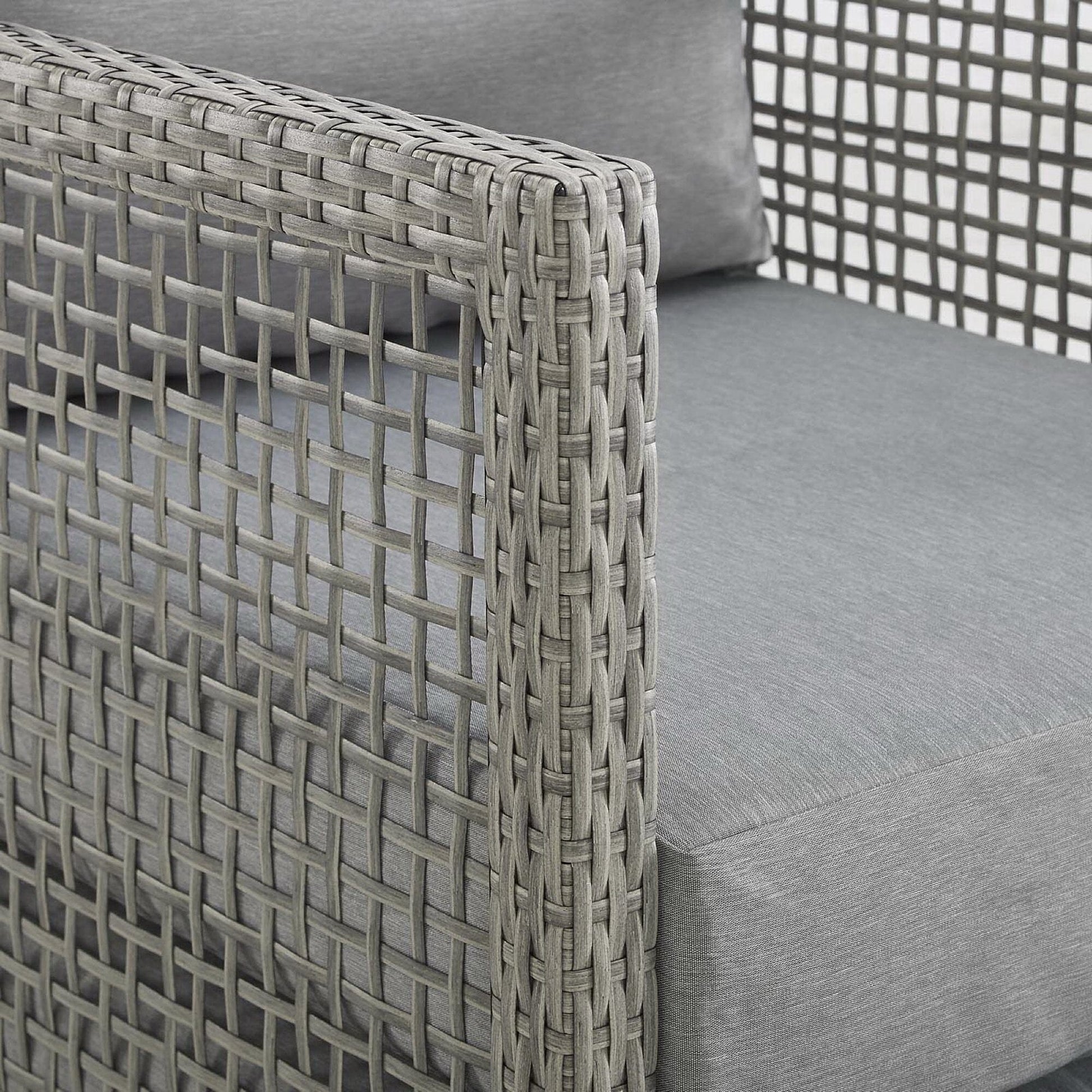 Aura 3 Piece Outdoor Patio Wicker Rattan Set (Gray / Gray) by Modway Conversation Set Modway 