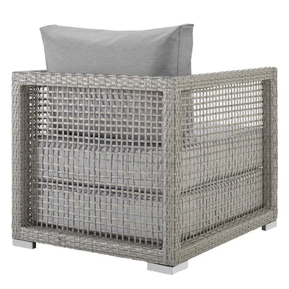 Aura 3 Piece Outdoor Patio Wicker Rattan Set (Gray / Gray) by Modway Conversation Set Modway 