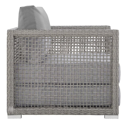Aura 3 Piece Outdoor Patio Wicker Rattan Set (Gray / Gray) by Modway Conversation Set Modway 