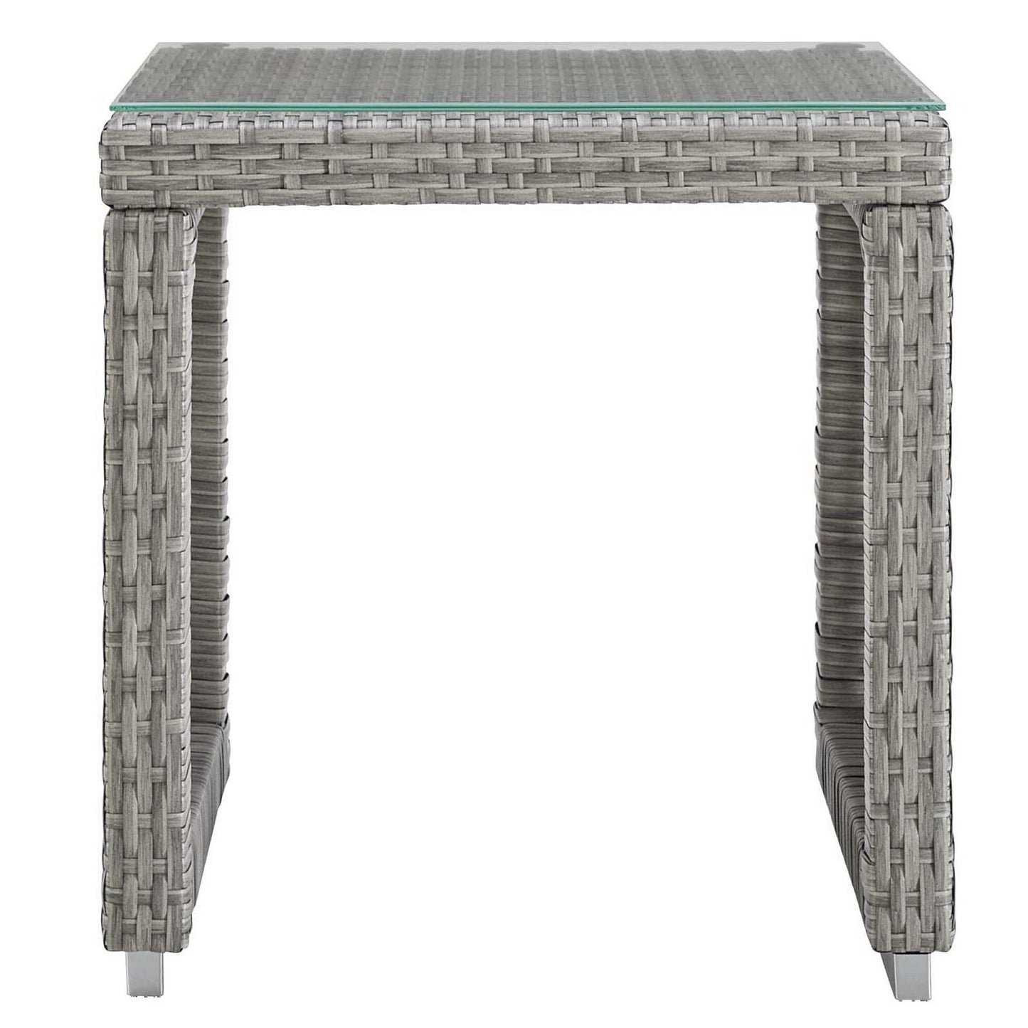 Aura 3 Piece Outdoor Patio Wicker Rattan Set (Gray / Gray) by Modway Conversation Set Modway 