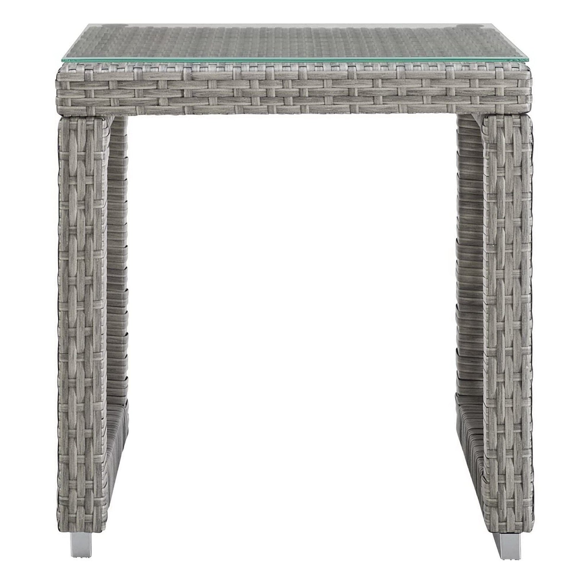 Aura 3 Piece Outdoor Patio Wicker Rattan Set (Gray / Gray) by Modway Conversation Set Modway 