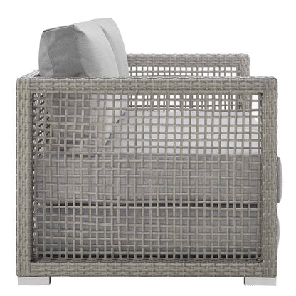 Aura 3 Piece Outdoor Patio Wicker Rattan Set (Gray / Gray) by Modway Outdoor Patio Seating Set Modway 