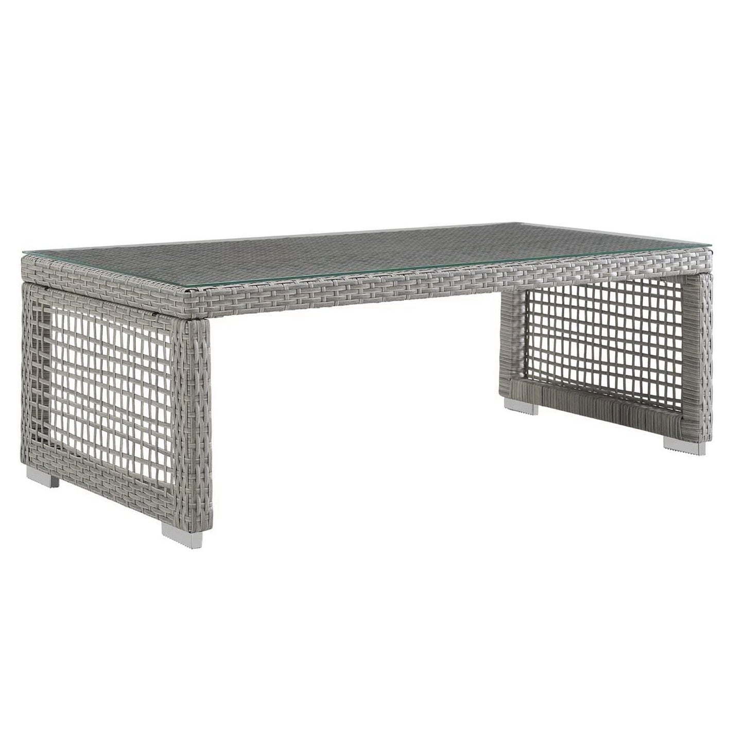 Aura 3 Piece Outdoor Patio Wicker Rattan Set (Gray / White) by Modway Conversation Set Modway 