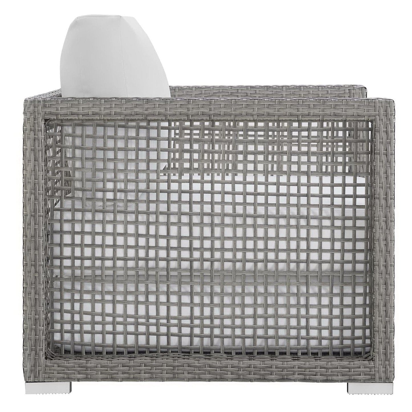 Aura 3 Piece Outdoor Patio Wicker Rattan Set (Gray / White) by Modway Conversation Set Modway 