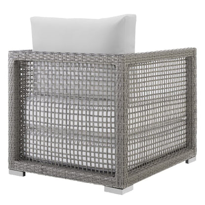 Aura 3 Piece Outdoor Patio Wicker Rattan Set (Gray / White) by Modway Conversation Set Modway 