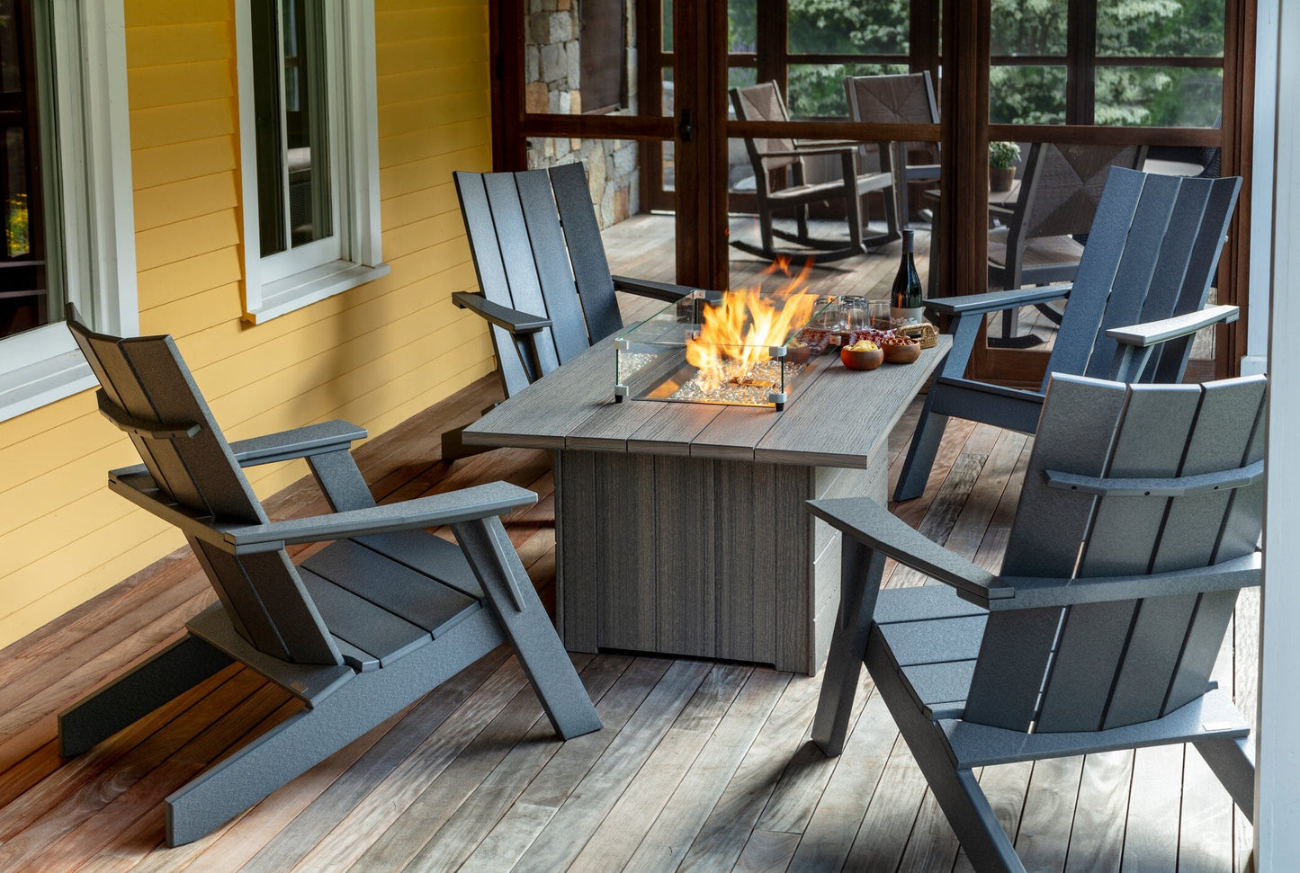 Aura 53" Rectangular Fire Table by Seaside Casual Outdoor Fire Table Seaside Casual Furniture 