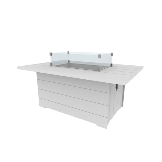 Aura 53" Rectangular Fire Table by Seaside Casual Outdoor Fire Table Seaside Casual Furniture 