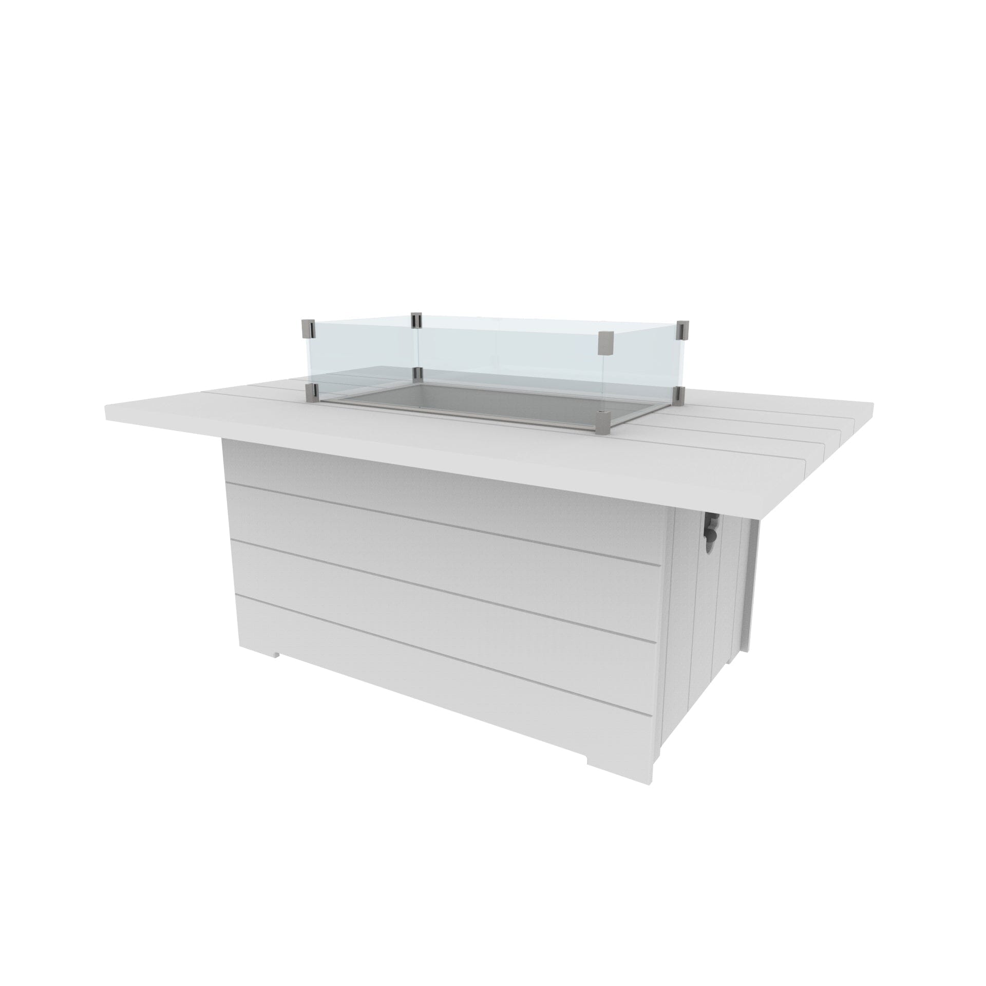 Aura 53" Rectangular Fire Table by Seaside Casual Outdoor Fire Table Seaside Casual Furniture White 