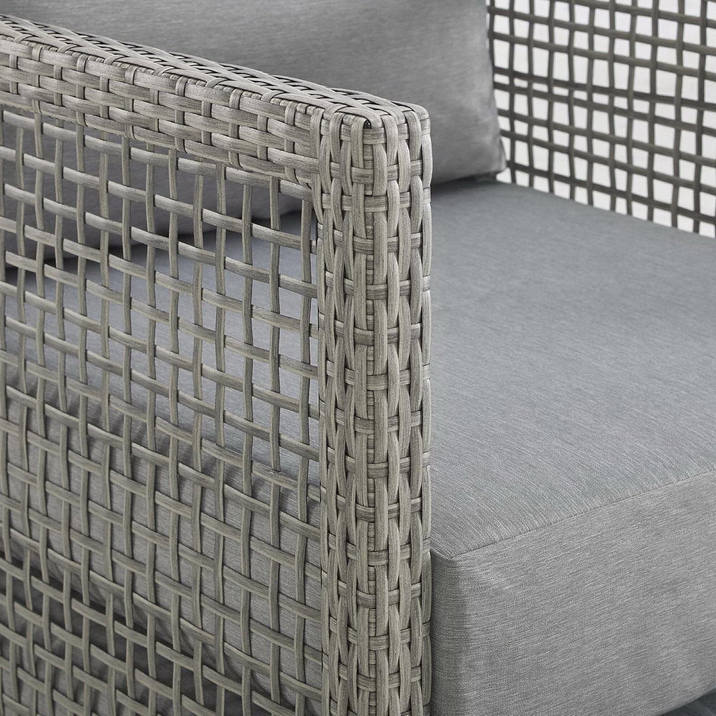 Aura 6 Piece Outdoor Patio Wicker Rattan Set (Gray / Gray) by Modway Conversation Set Modway 