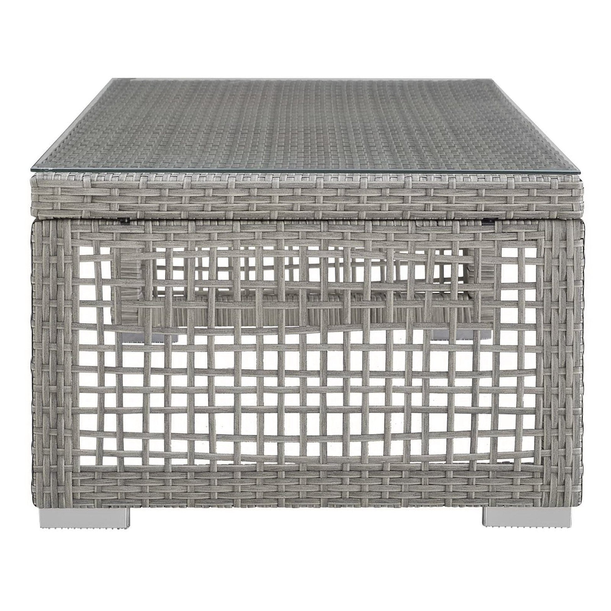 Aura 6 Piece Outdoor Patio Wicker Rattan Set (Gray / Gray) by Modway Conversation Set Modway 