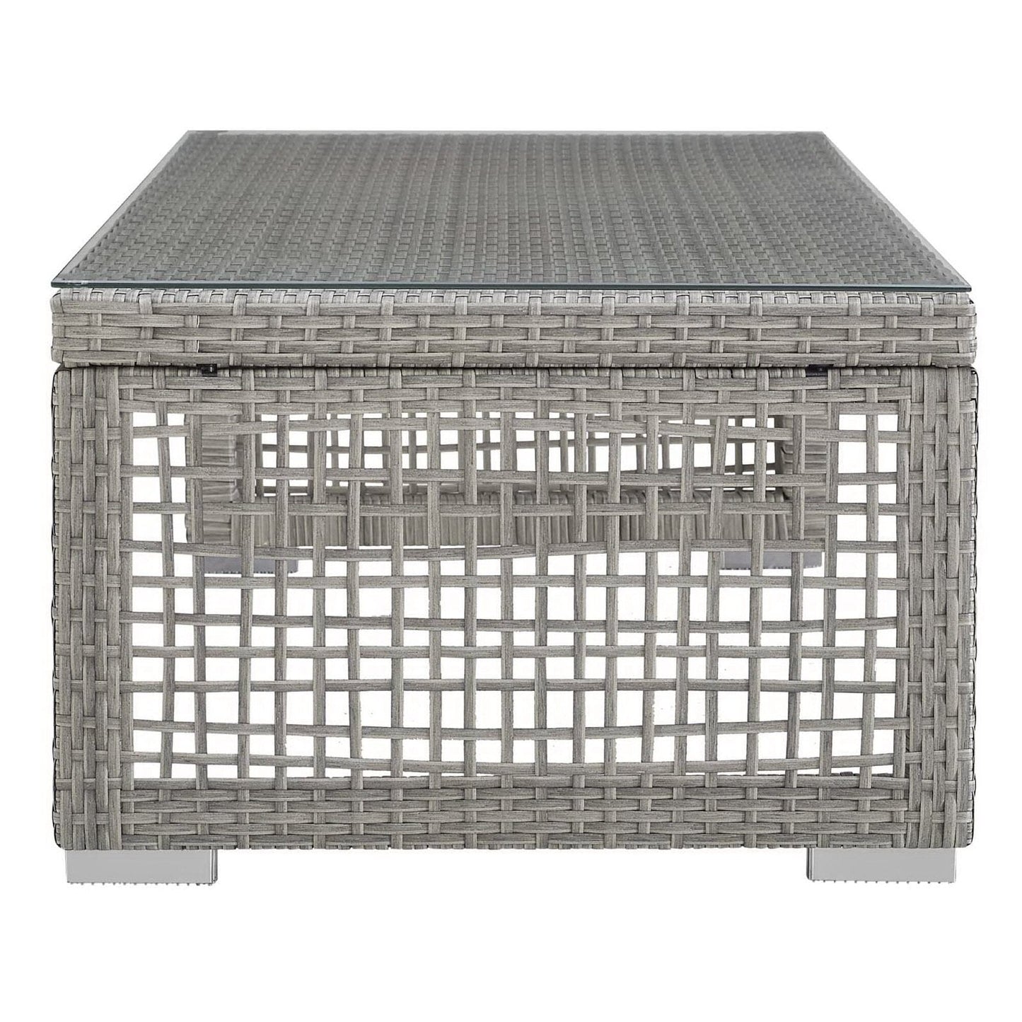Aura 6 Piece Outdoor Patio Wicker Rattan Set (Gray / White) by Modway Conversation Set Modway 