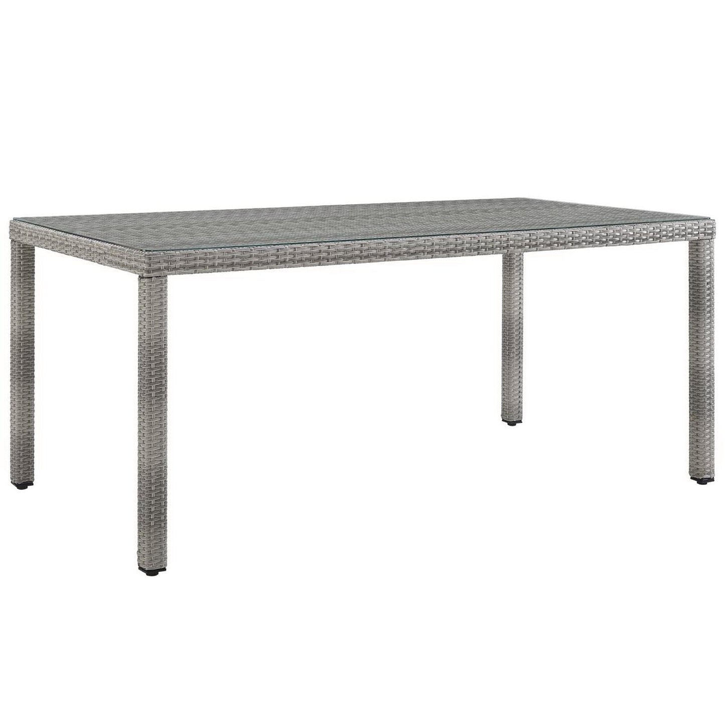 Aura 68 Inch Outdoor Patio Wicker Rattan Dining Table (Gray) by Modway Dining Table Modway 