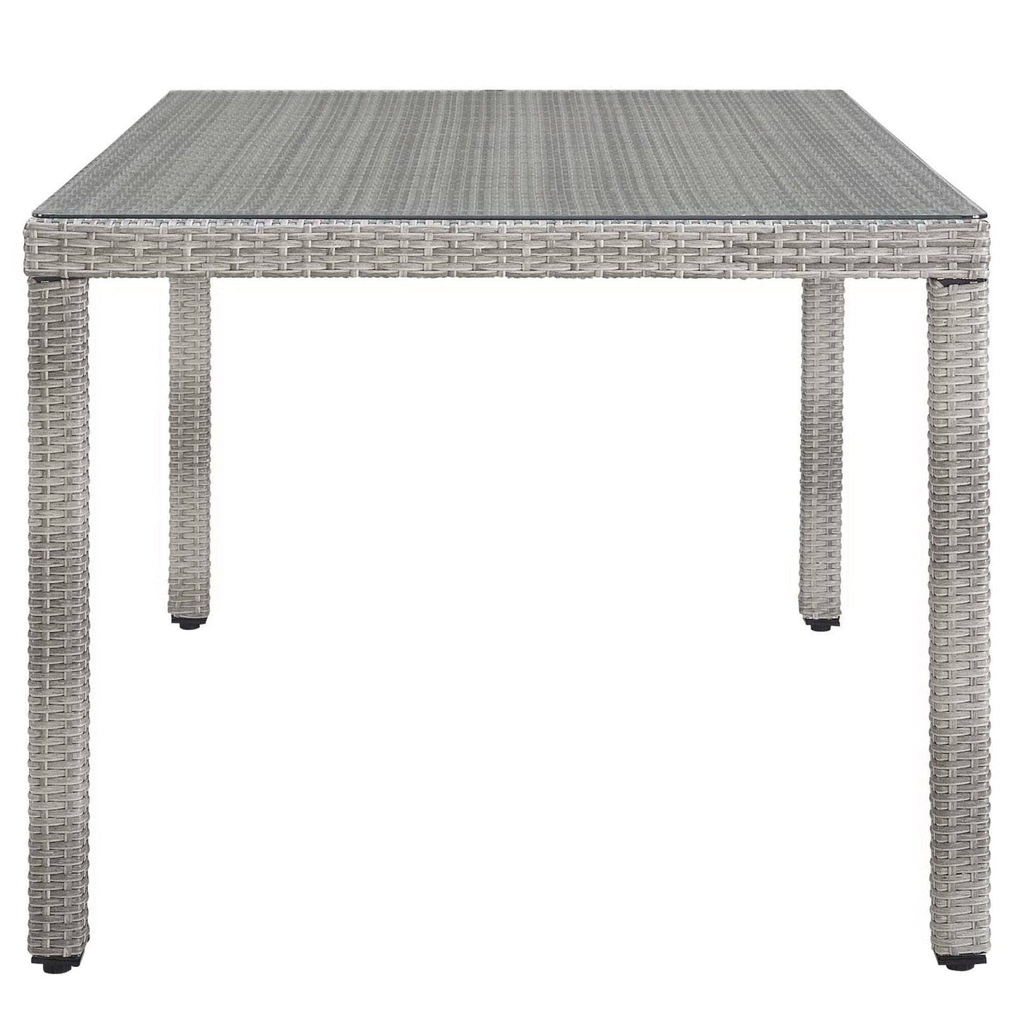Aura 68 Inch Outdoor Patio Wicker Rattan Dining Table (Gray) by Modway Outdoor Dining Table Modway 