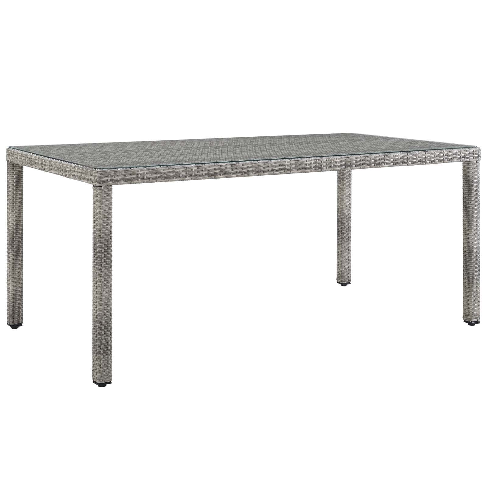 Aura 68 Inch Outdoor Patio Wicker Rattan Dining Table (Gray) by Modway Outdoor Dining Table Modway 