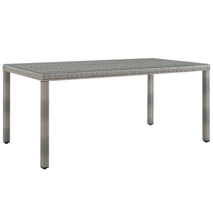 Aura 68 Inch Outdoor Patio Wicker Rattan Dining Table (Gray) by Modway Outdoor Dining Table Modway 