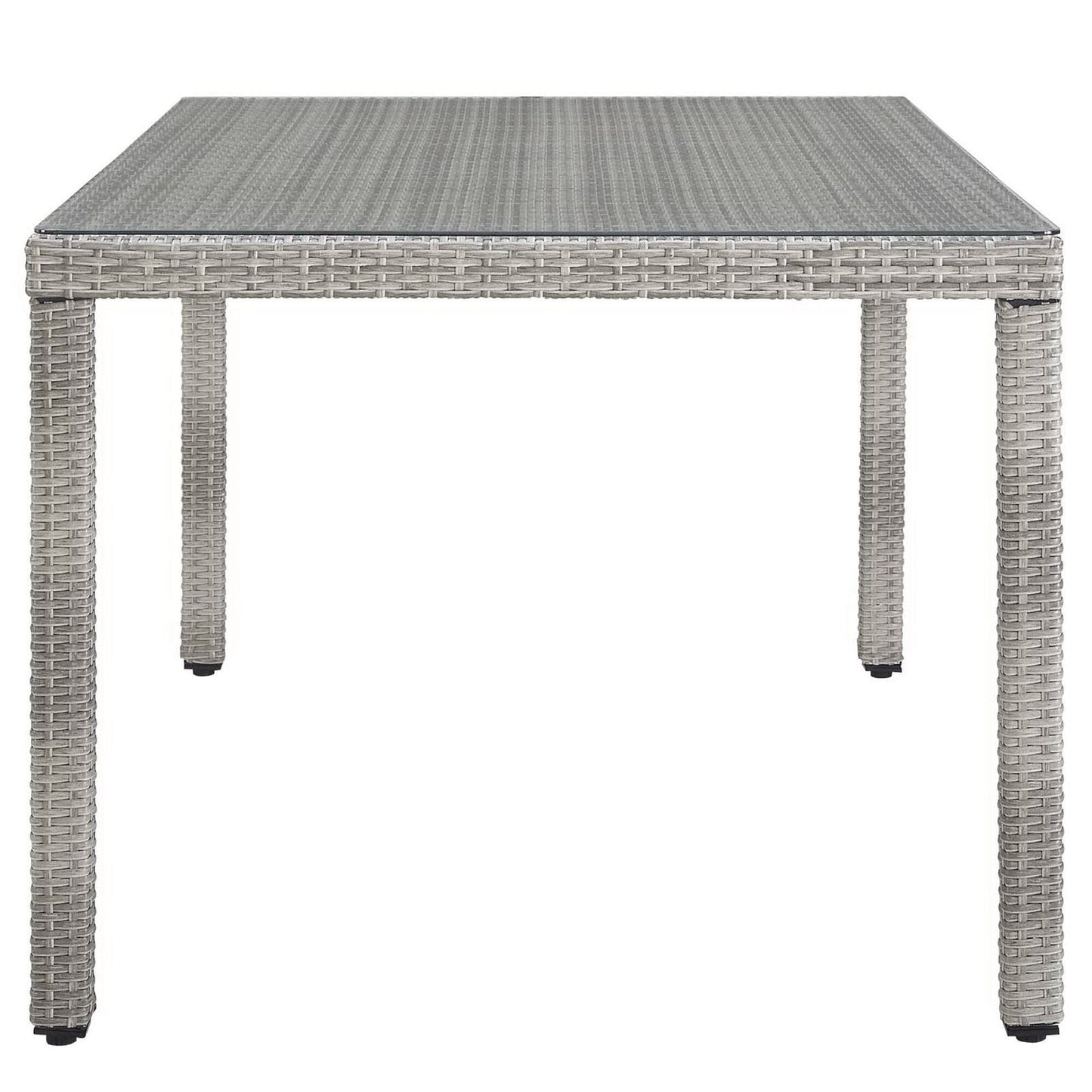 Aura 7 Piece Outdoor Patio Wicker Rattan Dining Set (Gray / Navy) by Modway Dining Set Modway 