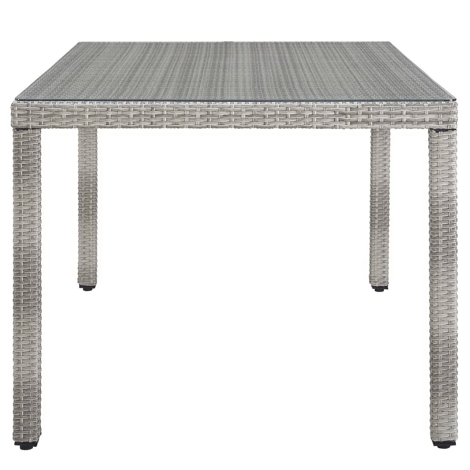 Aura 7 Piece Outdoor Patio Wicker Rattan Dining Set (Gray / Navy) by Modway Dining Set Modway 