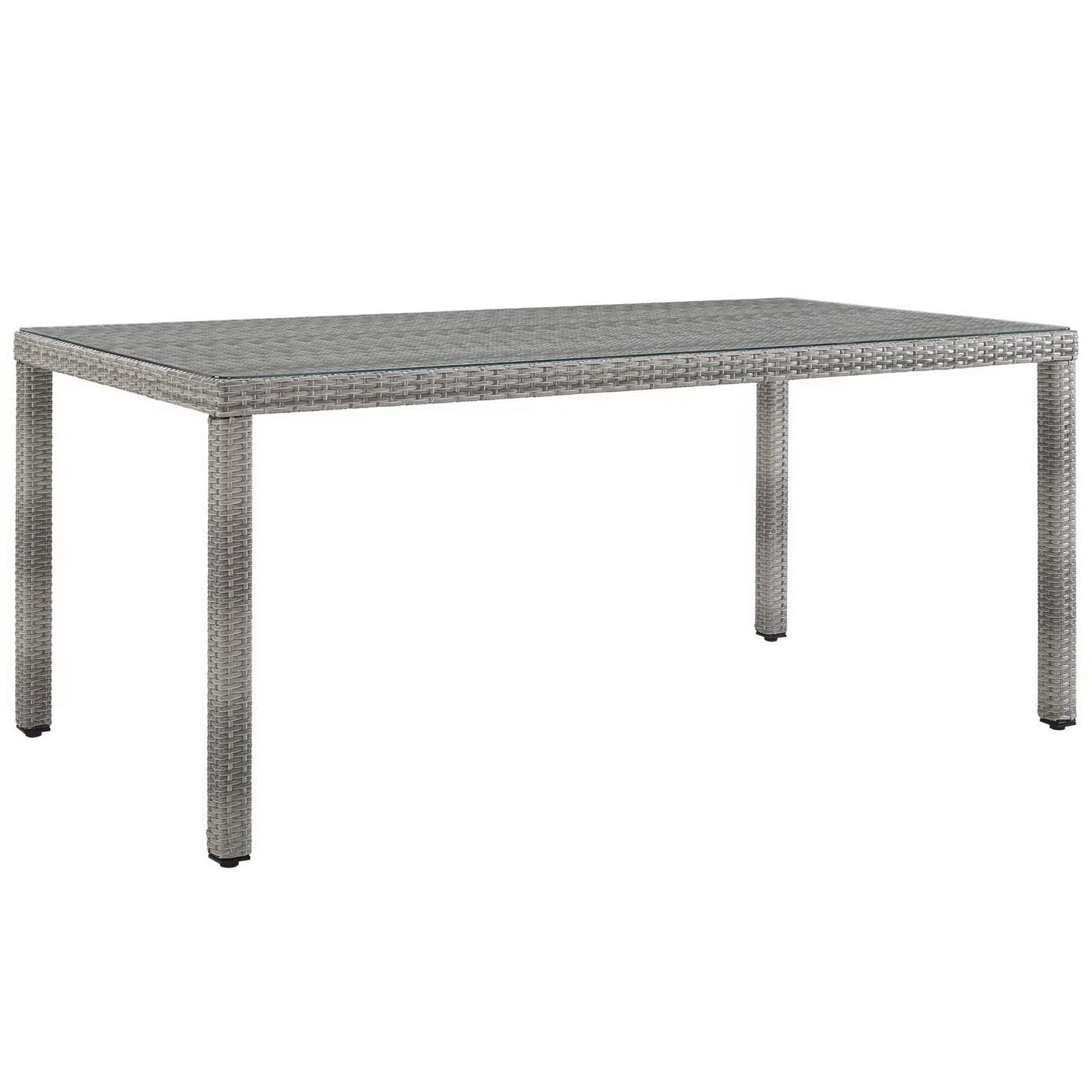 Aura 7 Piece Outdoor Patio Wicker Rattan Dining Set (Gray / Navy) by Modway Dining Set Modway 