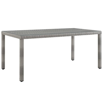 Aura 7 Piece Outdoor Patio Wicker Rattan Dining Set (Gray / Navy) by Modway Dining Set Modway 