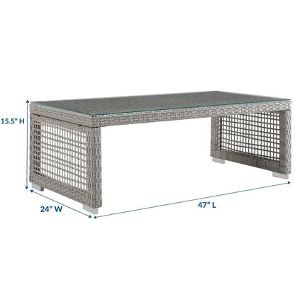 Aura Outdoor Patio Rattan Coffee Table (Gray) by Modway Coffee Table Modway 