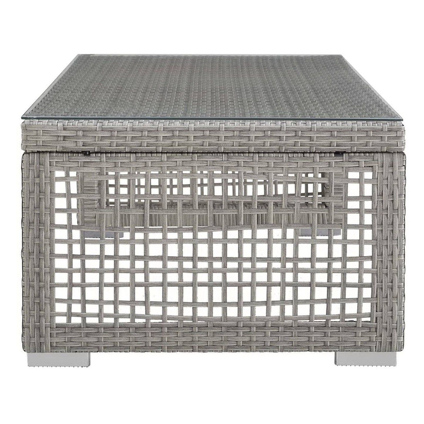Aura Outdoor Patio Rattan Coffee Table (Gray) by Modway Outdoor Patio Coffee Table Modway 