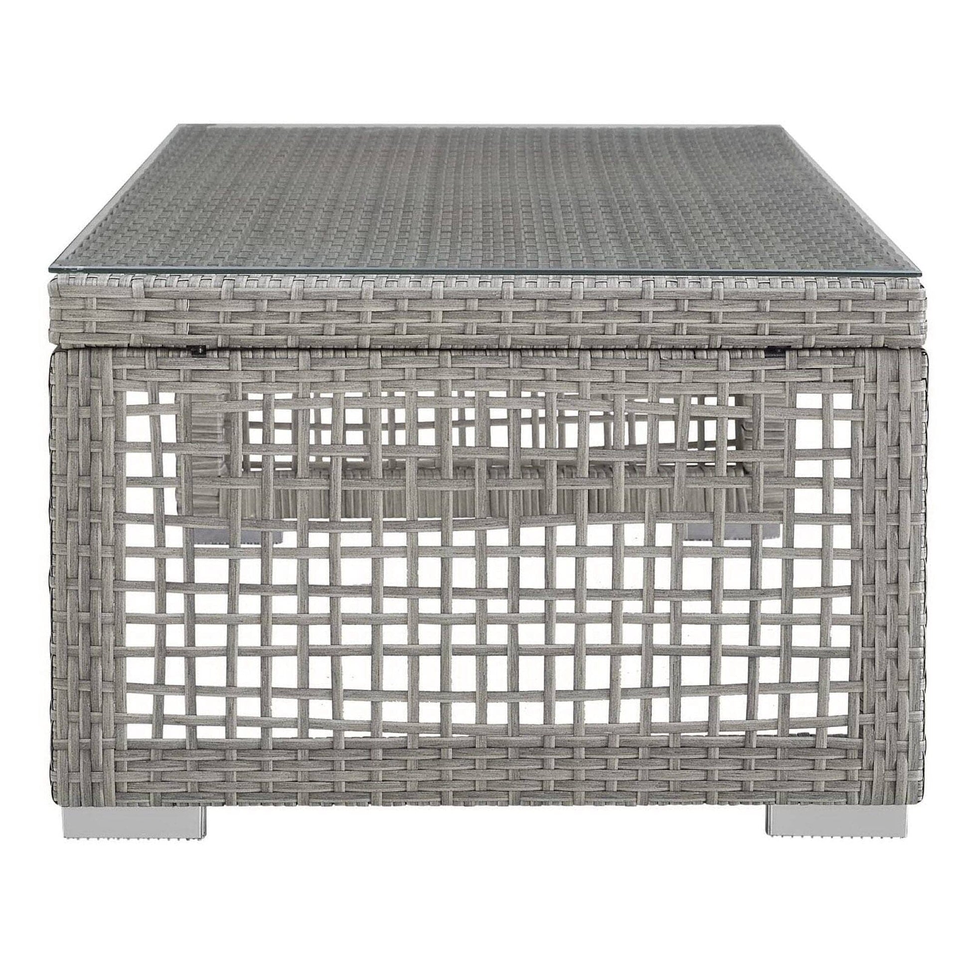 Aura Outdoor Patio Rattan Coffee Table (Gray) by Modway Outdoor Patio Coffee Table Modway 
