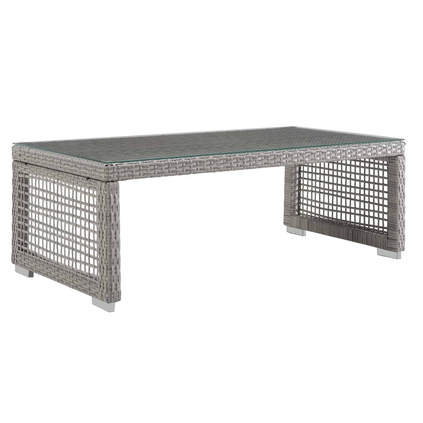 Aura Outdoor Patio Rattan Coffee Table (Gray) by Modway Outdoor Patio Coffee Table Modway 