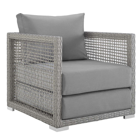 Aura Outdoor Patio Wicker Rattan Armchair (Gray / Gray) by Modway Outdoor Patio Armchair Modway 