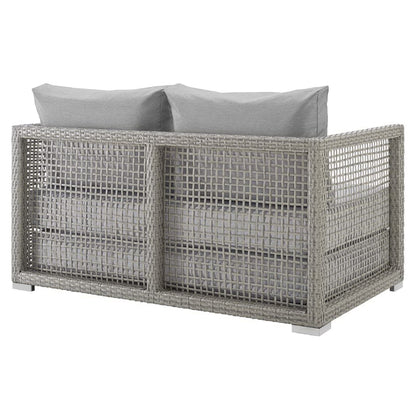 Aura Outdoor Patio Wicker Rattan Loveseat (Gray / Gray) by Modway Loveseat Modway 