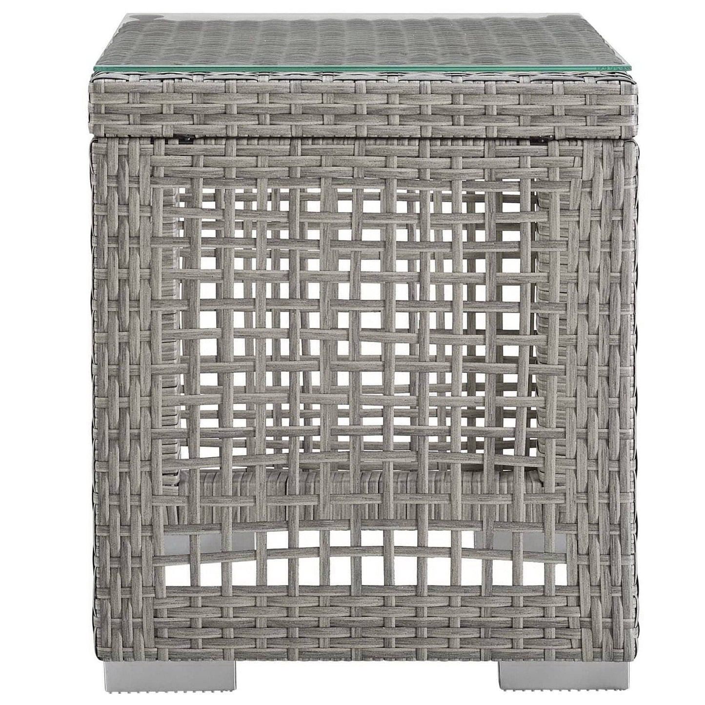 Aura Outdoor Patio Wicker Rattan Side Table (Gray) by Modway Outdoor Patio Side Table Modway 