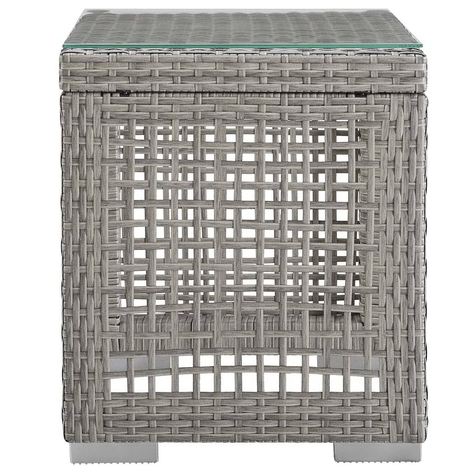 Aura Outdoor Patio Wicker Rattan Side Table (Gray) by Modway Outdoor Patio Side Table Modway 