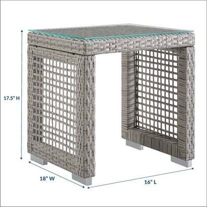 Aura Outdoor Patio Wicker Rattan Side Table (Gray) by Modway Side Table Modway 