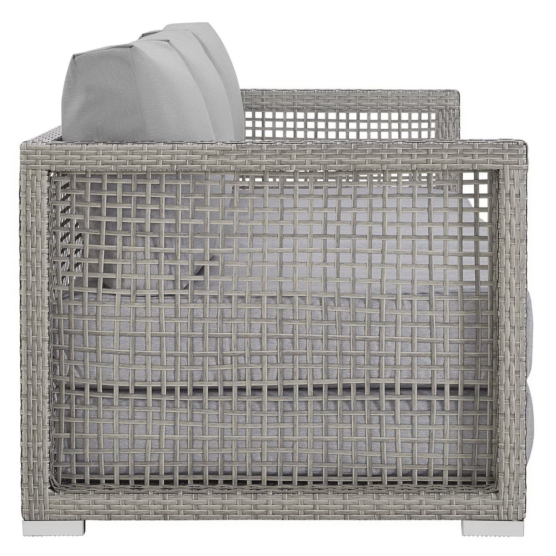 Aura Outdoor Patio Wicker Rattan Sofa (Gray / Gray) by Modway Sofa Modway 