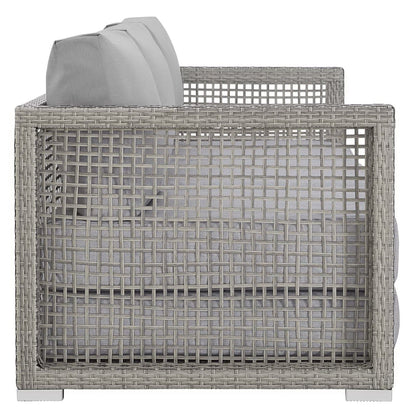 Aura Outdoor Patio Wicker Rattan Sofa (Gray / Gray) by Modway Sofa Modway 
